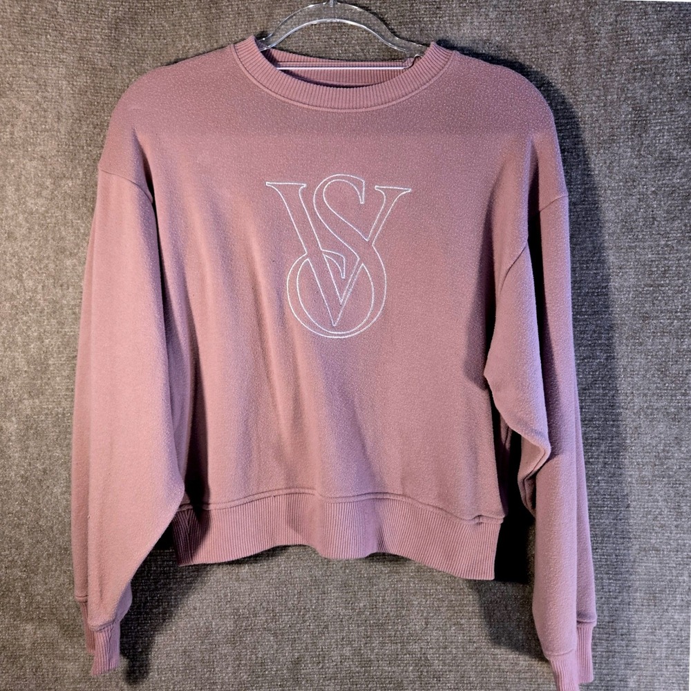 Victoria's Secret On Point Crewneck Sweatshirt XS Dusty Rose Embroidered VS Logo